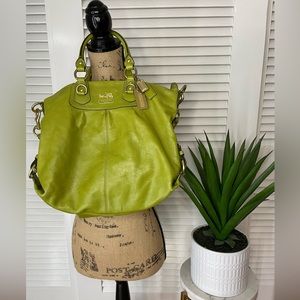 Green Coach Legacy Patent Leather Hobo Bag